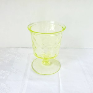 Vintage Vaseline Glass Footed Vase/Candy Dish