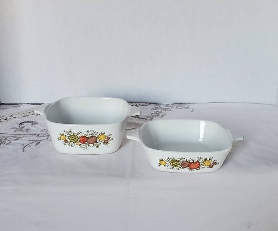 Corning Ware Spice of Life Set of Small Dish and 2 Lidded Storage - Ruby  Lane