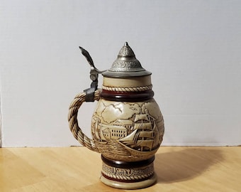 Vintage 1977 Avon "Sailing Ships" Beer Stein Made in Brazil
