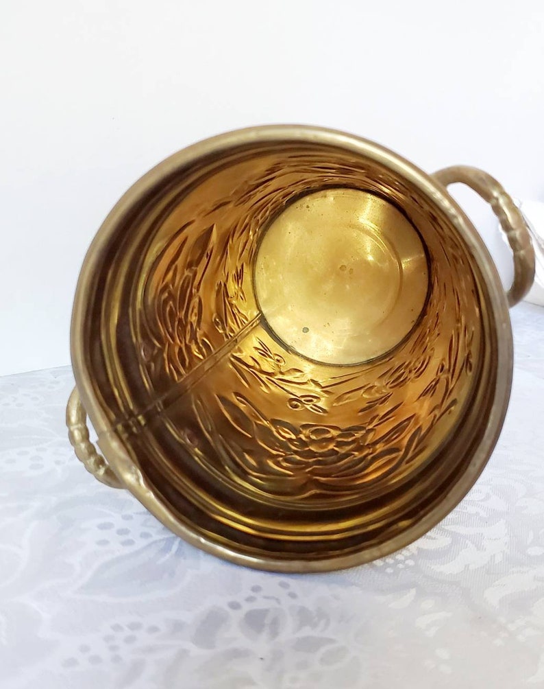 Vintage Hosley Solid Brass Decorative Planter