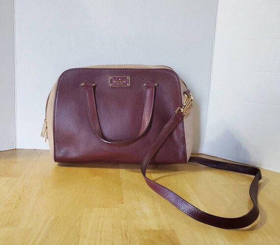 Kate Spade Crossbody Kay Street Two tone Felix Suede Mulled Wine Leather Satchel Handbag Purse Etsy Canada