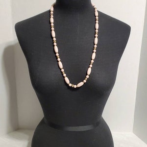 Trifari Pink and Gold Beaded Necklace