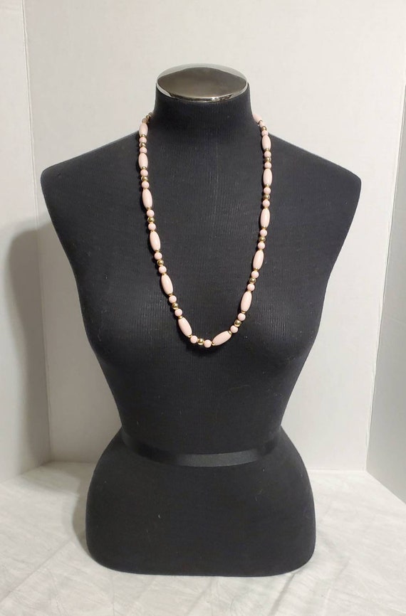 Trifari Pink and Gold Beaded Necklace