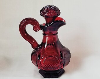 Avon Cape Cod Ruby Red Glass Cruet