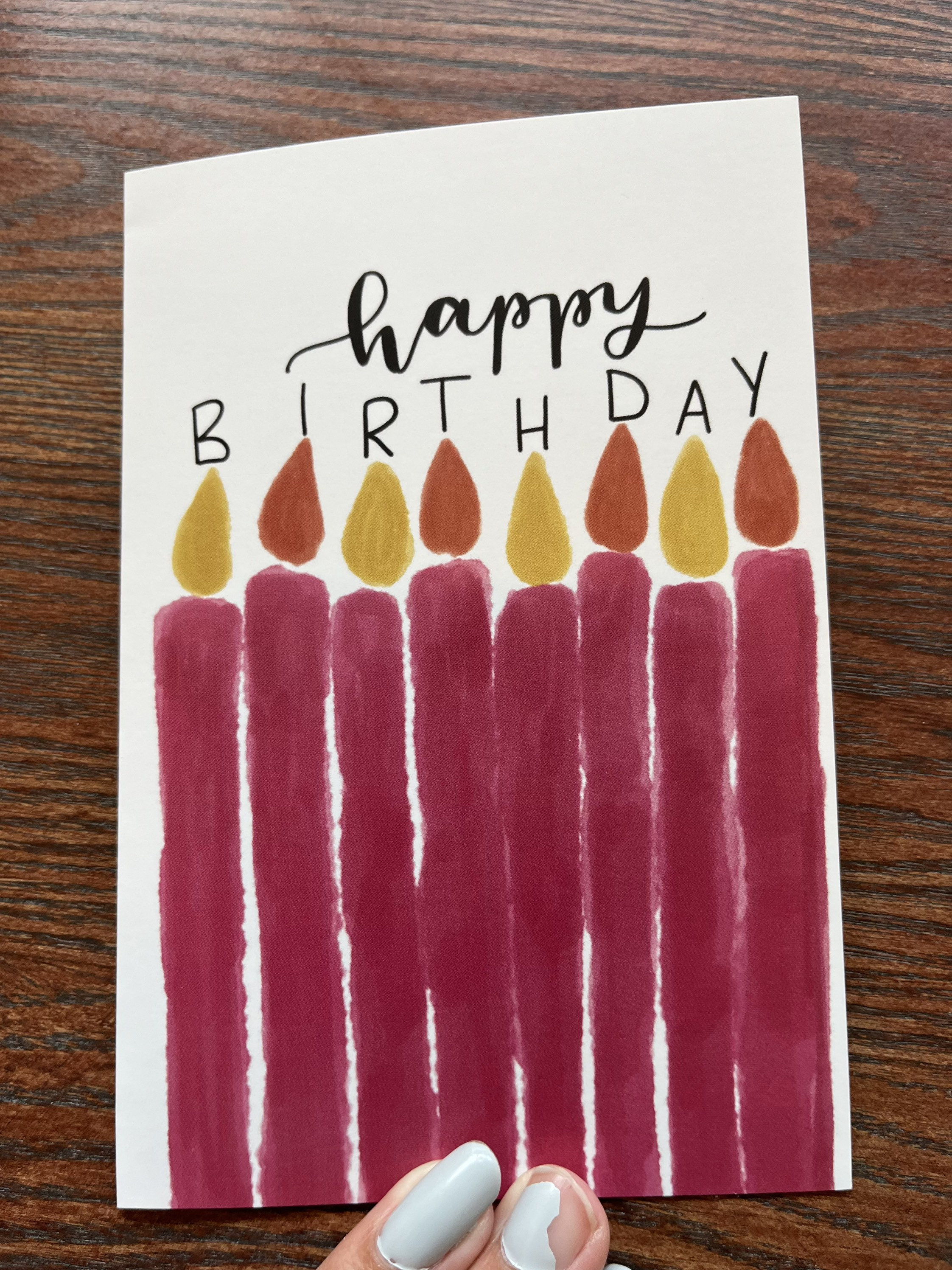 SINGLE Happy Birthday Watercolor Candle Card/bright Birthday - Etsy