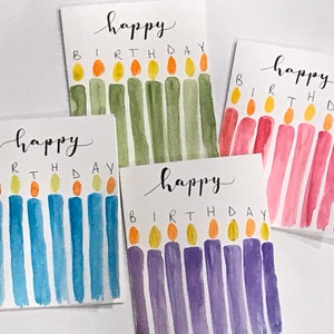Spring/summer Bright Candle Birthday Cards - Etsy