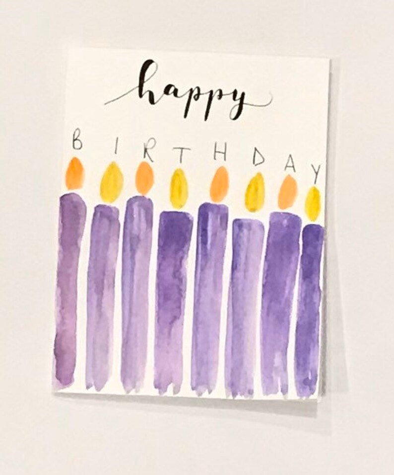 Spring/summer Bright Candle Birthday Cards - Etsy