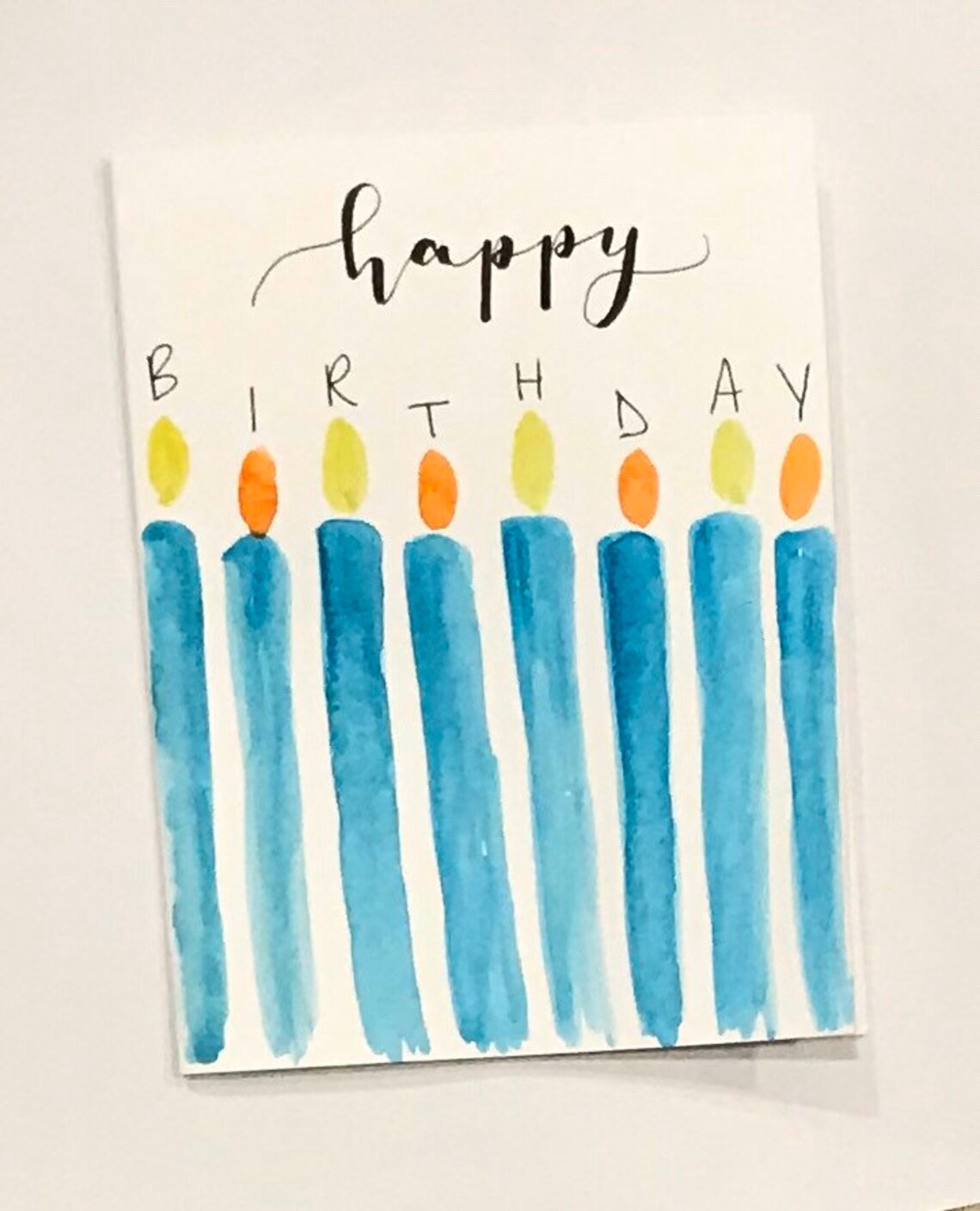 Spring/summer Bright Candle Birthday Cards | Etsy