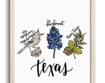 art d’État peint numérique au texas- Art de la carte des États-Unis- Cadeaux de Noël uniques- Œuvres d’art d’État