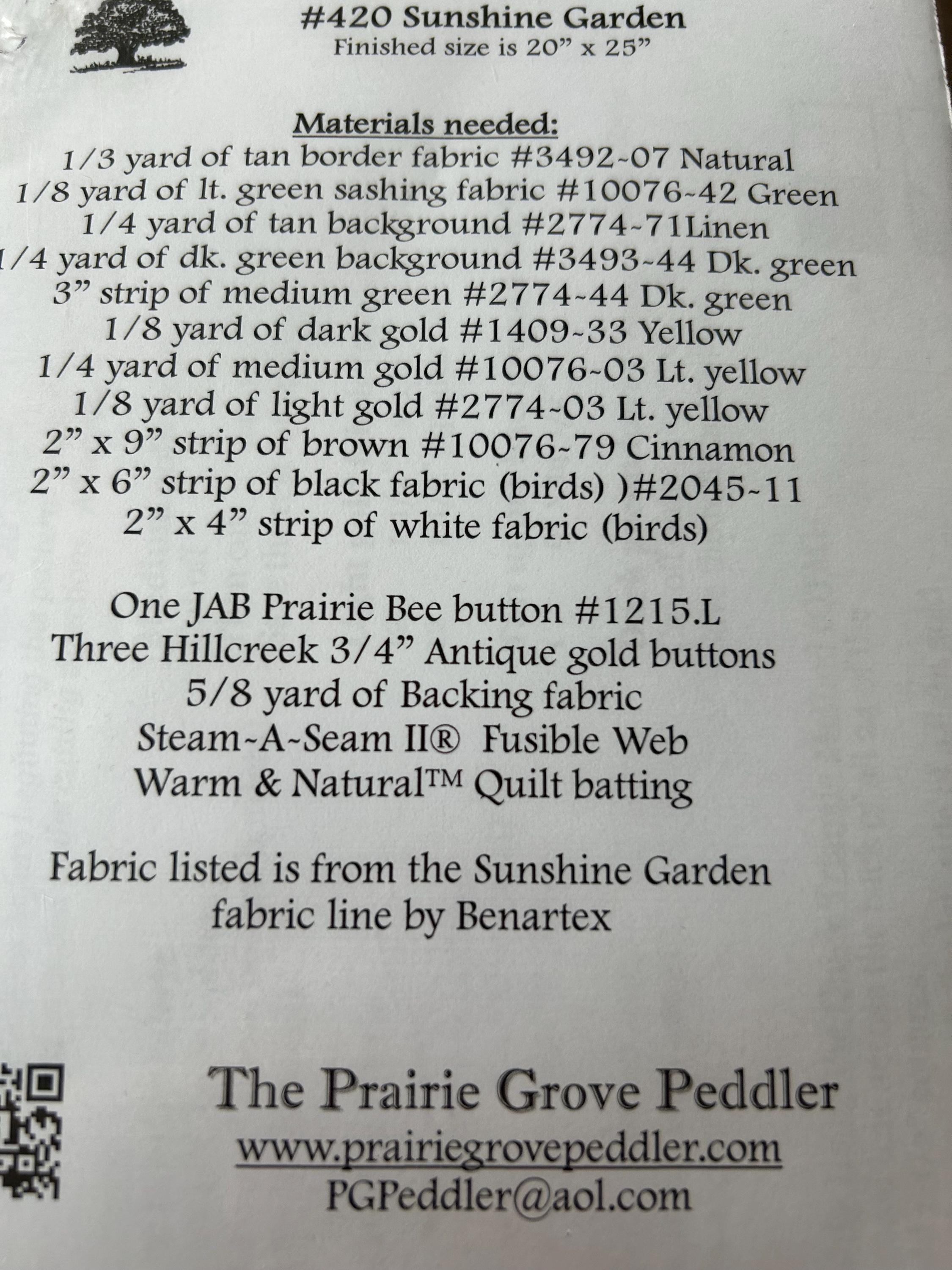 Sunshine Garden Quilt Pattern From Prairie Grove Peddler - Etsy