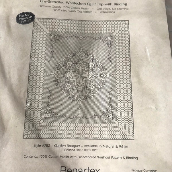 Preprinted whole cloth quilt top