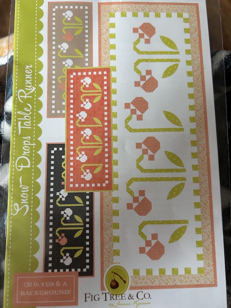 Snow Drops Quilt Table Runner Pattern by Fig Tree and Co - Etsy