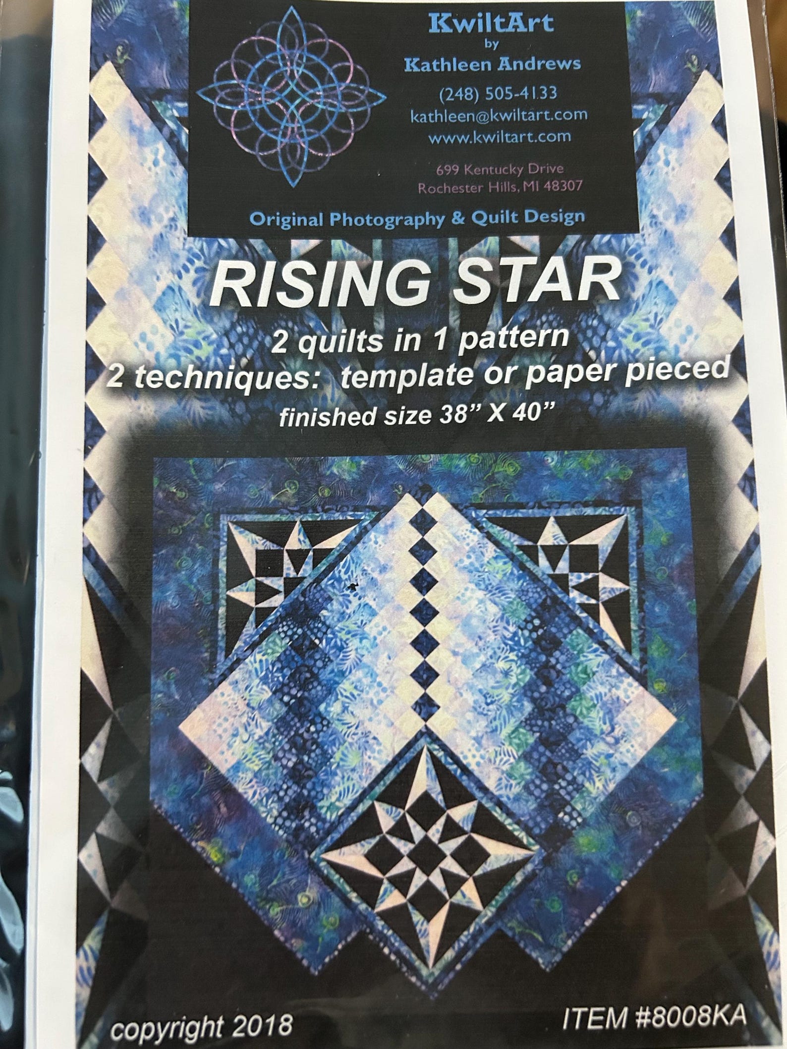 Rising Star Quilt Pattern by Kwiltart Includes Foundation Papers - Etsy