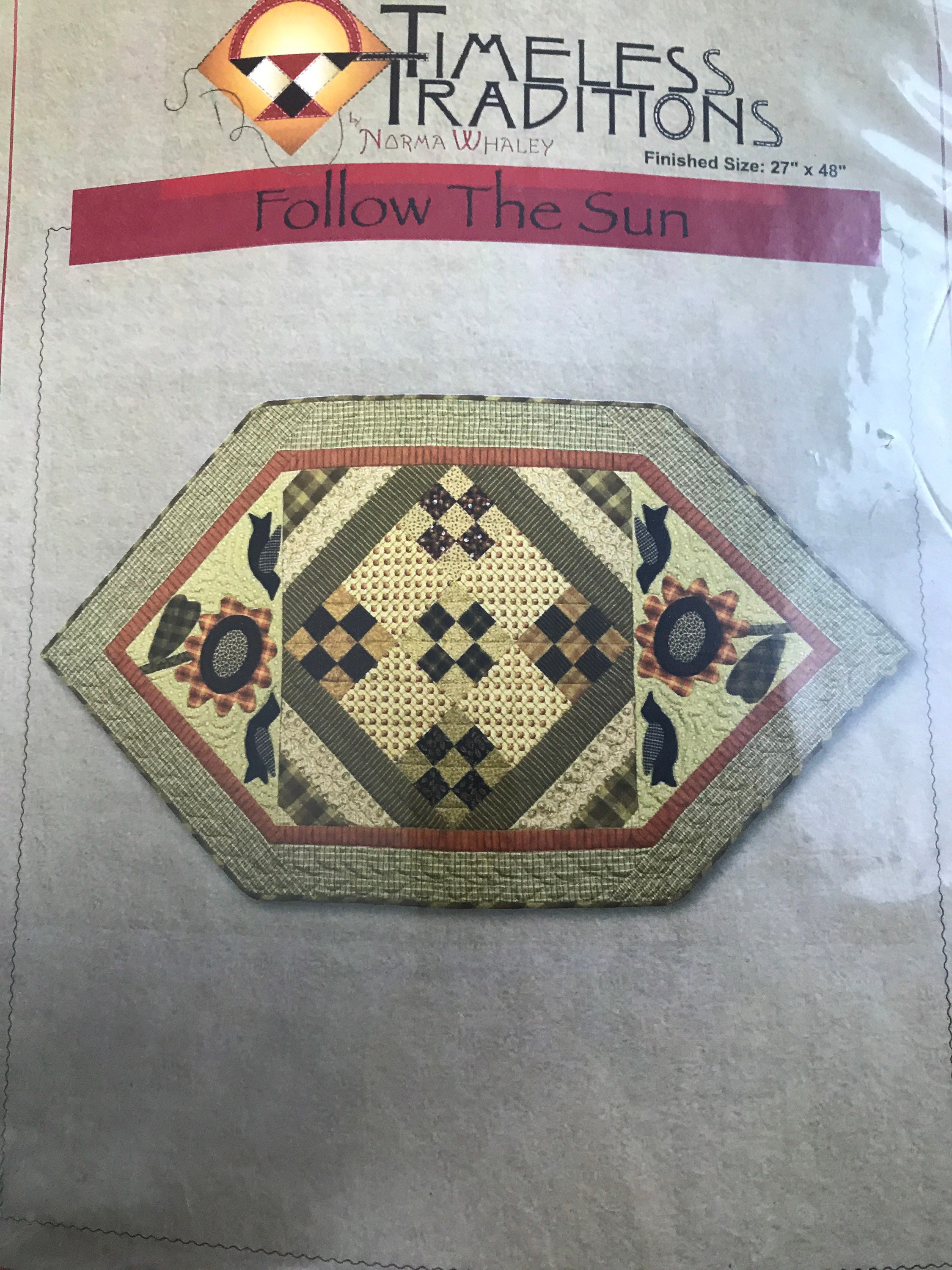 Follow the Sun quilt table runner pattern Timeless Traditions Etsy