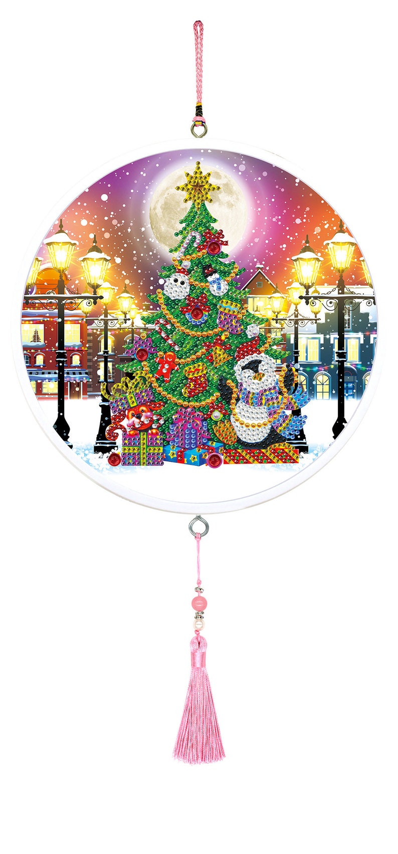 23.5CM Christmas Diamond Painting 5d Cartoon Special Shaped Diamond Embroidery With Frame Art Kits Decorations Home Gift