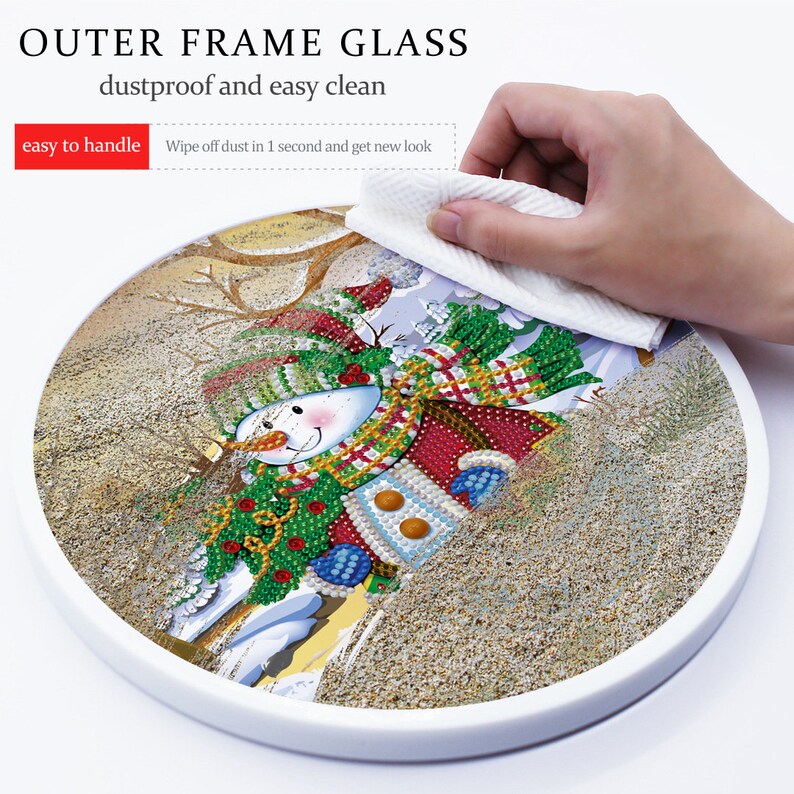 23.5CM Christmas Diamond Painting 5d Cartoon Special Shaped Diamond Embroidery With Frame Art Kits Decorations Home Gift