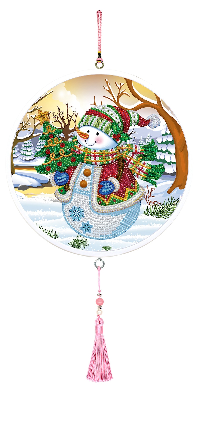 23.5CM Christmas Diamond Painting 5d Cartoon Special Shaped Diamond Embroidery With Frame Art Kits Decorations Home Gift