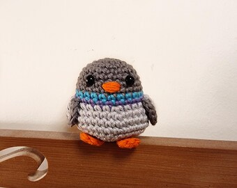Crochet pigeon plushie, amigurumi, small toy