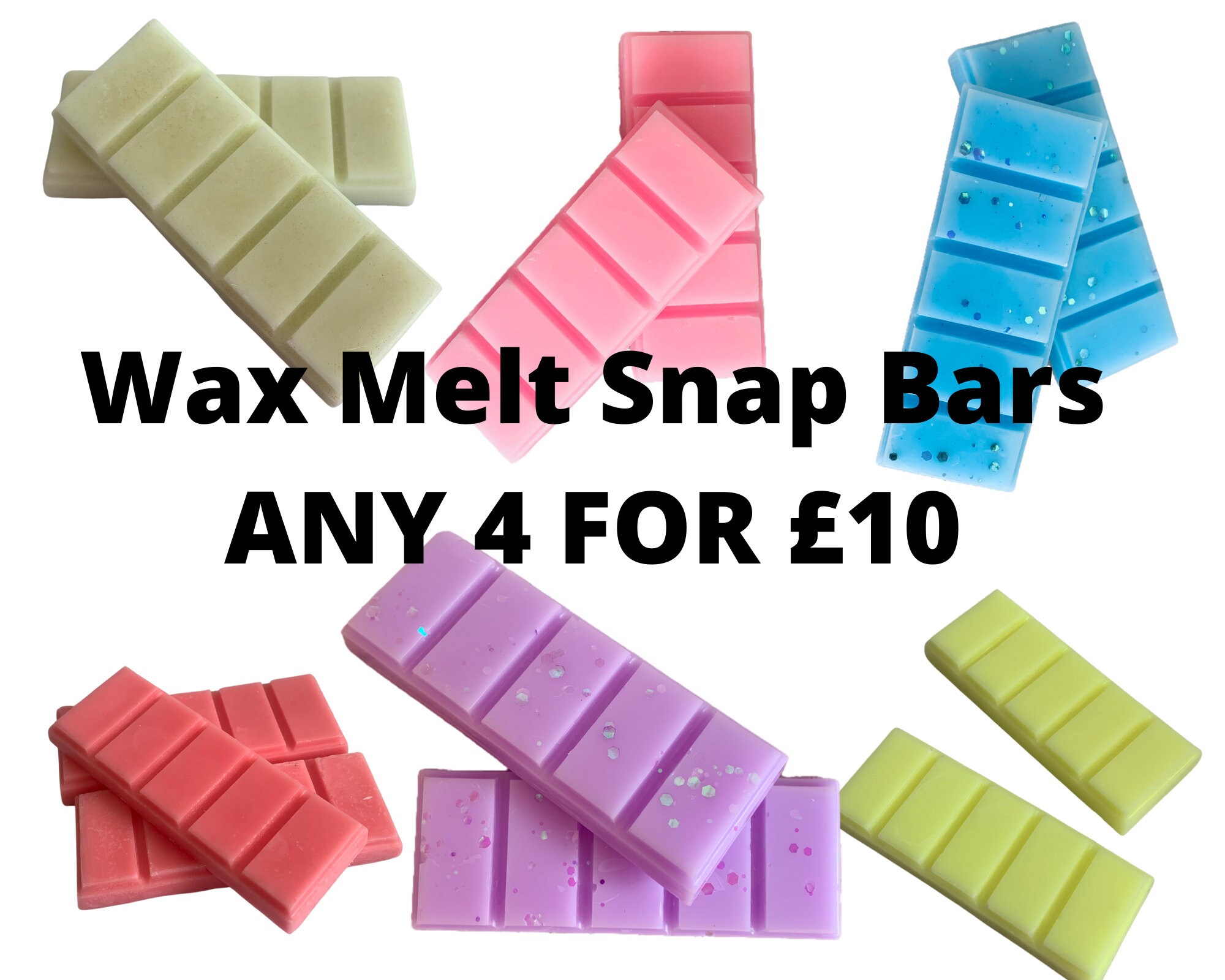 4 x Wax Melt Snap Bars Highly Scented Soy Wax Melts For Tea Etsy