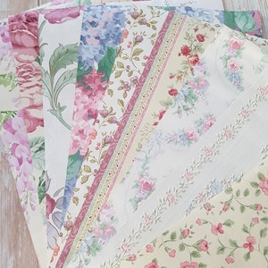 Beautiful and authentic vintage floral Wallpapers set of 9 different patterns