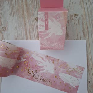 Lindo rolo de fita washi tape "Ocean" com efeitos dourados