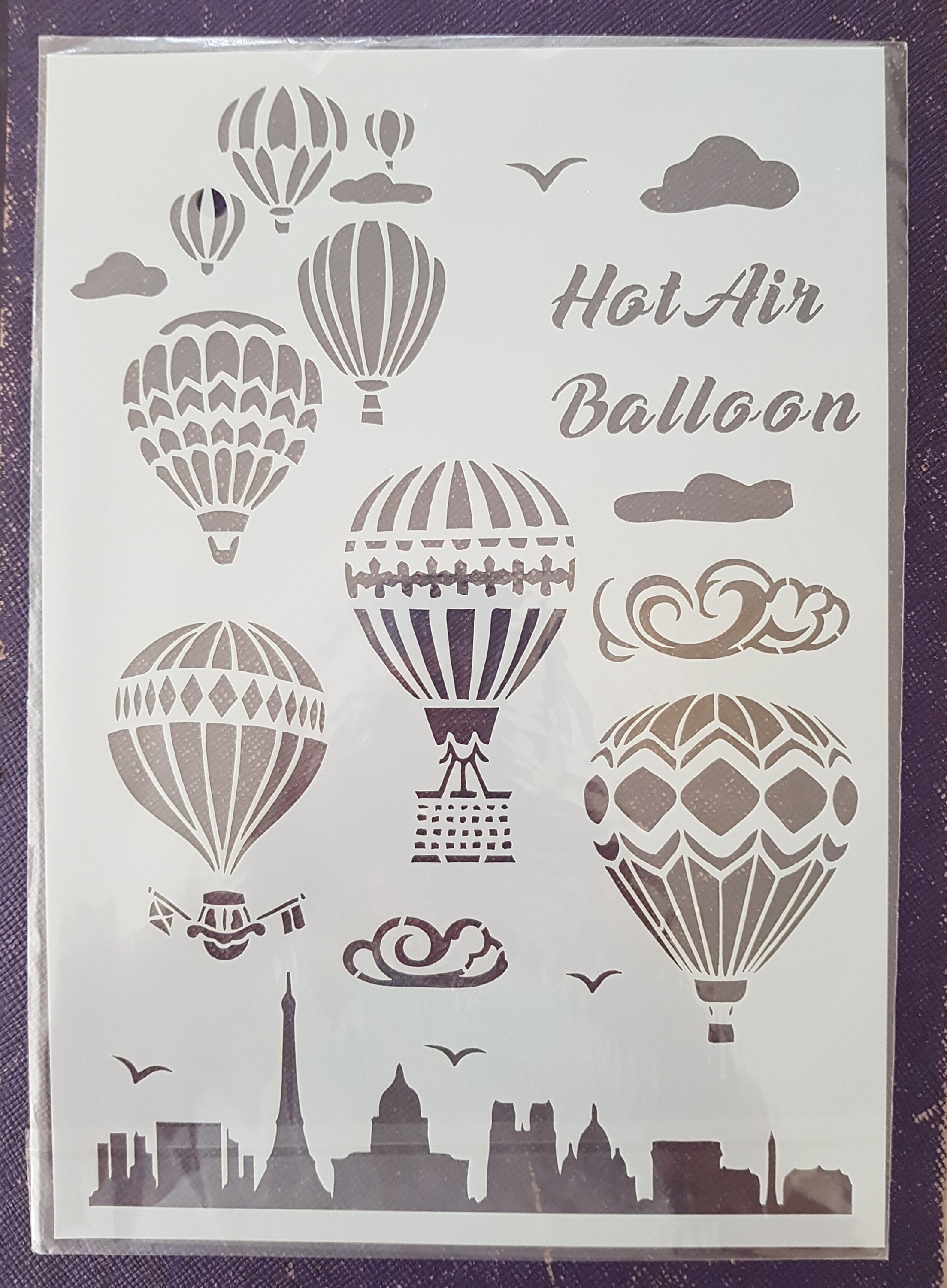 Beautiful Stencil 'hot Air Balloon' Etsy