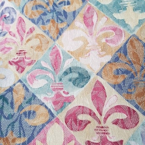 Vintage Fabric 'Fleur-de-Lys' for Crafts, Junk Journaling, clothing and more