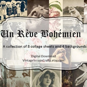 Un Rève Bohémian Collage Sheets Digital Download