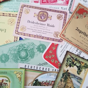 Vintage wijnlabels Ephemera Pack Kit Journaling