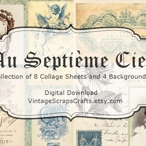 Au Septième Ciel Collage Sheets Digital Download