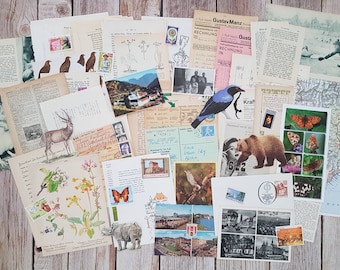 Vintage Papier Ephemera Bundle Collage Kit