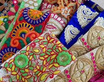 Bundle of different beautiful embroidered Sari Trim