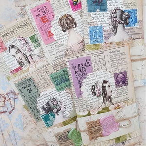Tijdschriften 'Victoriaanse dames' met collages voor en achter met extra Vintage Ephemera