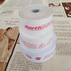 White Vintage UK Bus Ticket Rolls Vintage Ephemera Junk Journal Papercrafts Scrapbooking Paper Ephemera