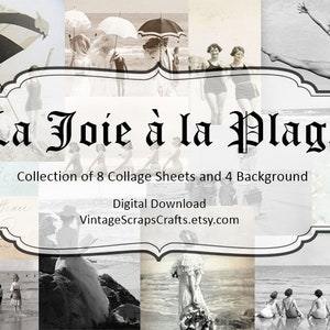Download digitale di fogli collage La Joie à la Plage