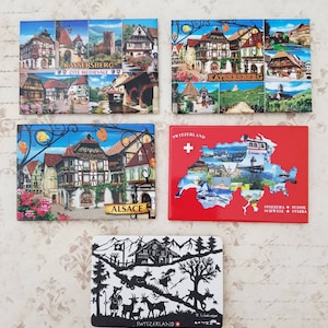 Beautiful souvenir magnets Switzerland Alsace France French