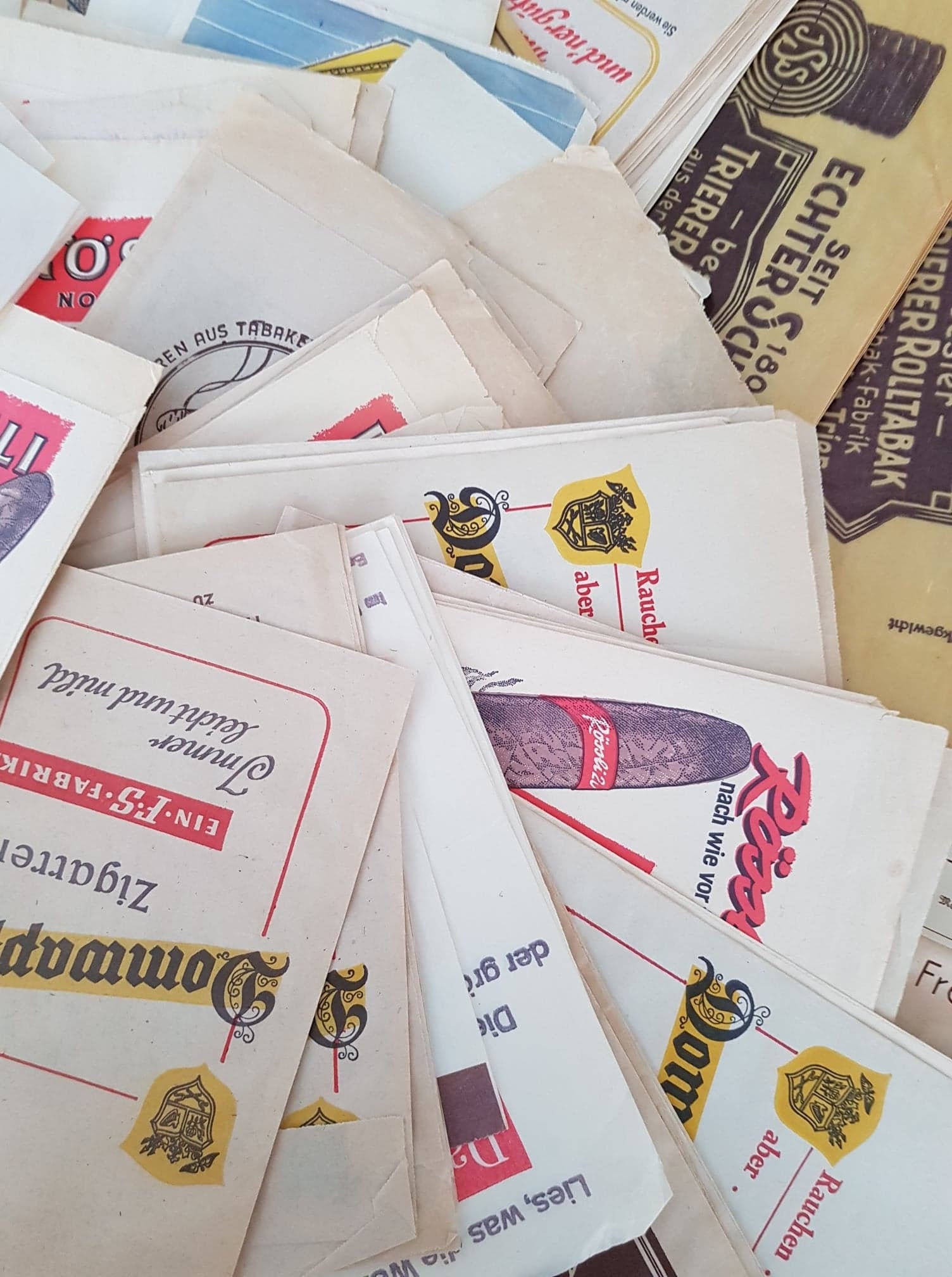 Very Rare German Paper Bags With Ads Vintage Ephemera Junk Journal