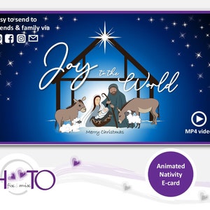 Tarjeta electrónica animada de la Natividad, felicitación digital en formato MP4.