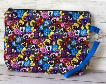 Pansy large knitting project bag