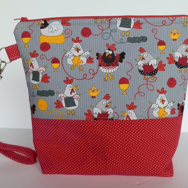 Knitting Chicken Project Bag