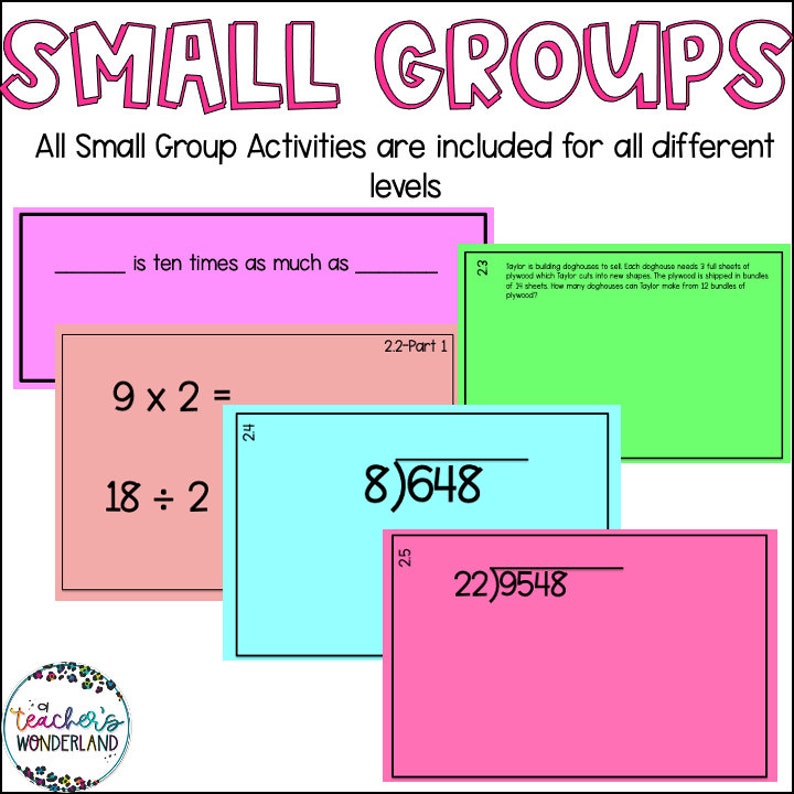 Place Value and Multiplication Fifth Grade Guided Math Lessons & Small ...