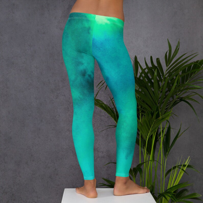Sports Pants Leggings Pants Yoga Pants Summer Pants with Green Blue Abstract Maritim Color Pattern Art Motif as a Gift Idea Leggings