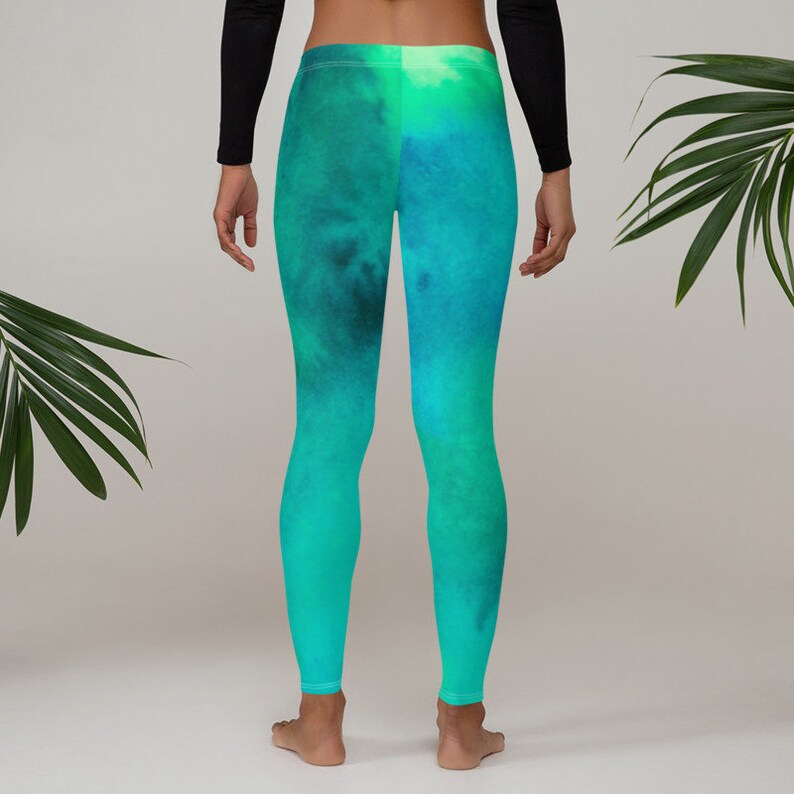 Sports Pants Leggings Pants Yoga Pants Summer Pants with Green Blue Abstract Maritim Color Pattern Art Motif as a Gift Idea Leggings