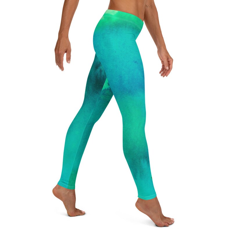 Sports Pants Leggings Pants Yoga Pants Summer Pants with Green Blue Abstract Maritim Color Pattern Art Motif as a Gift Idea Leggings