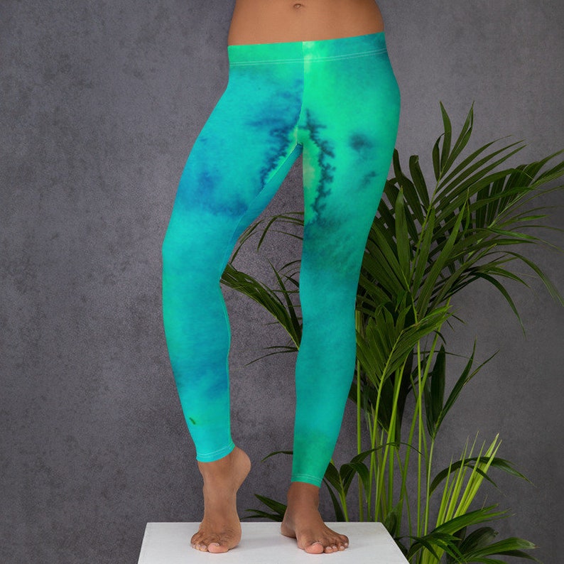 Sports Pants Leggings Pants Yoga Pants Summer Pants with Green Blue Abstract Maritim Color Pattern Art Motif as a Gift Idea Leggings