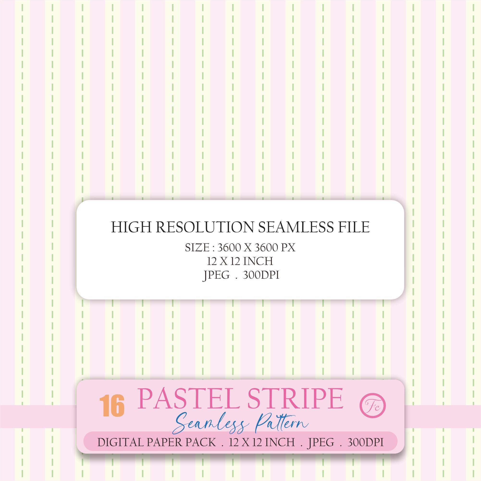 Pastel Stripes Seamless Digital Paper Scrapbook Background (digital ...