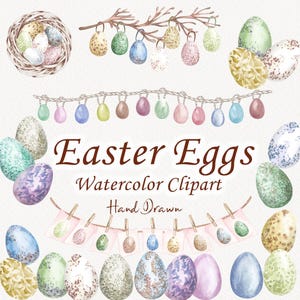 Easter egg clipart. Watercolor Rustic Spring. Pastel Easter Eggs clipart. Colorful Easter eggs clip art. Easter Egg Hunt Clipart.PNG