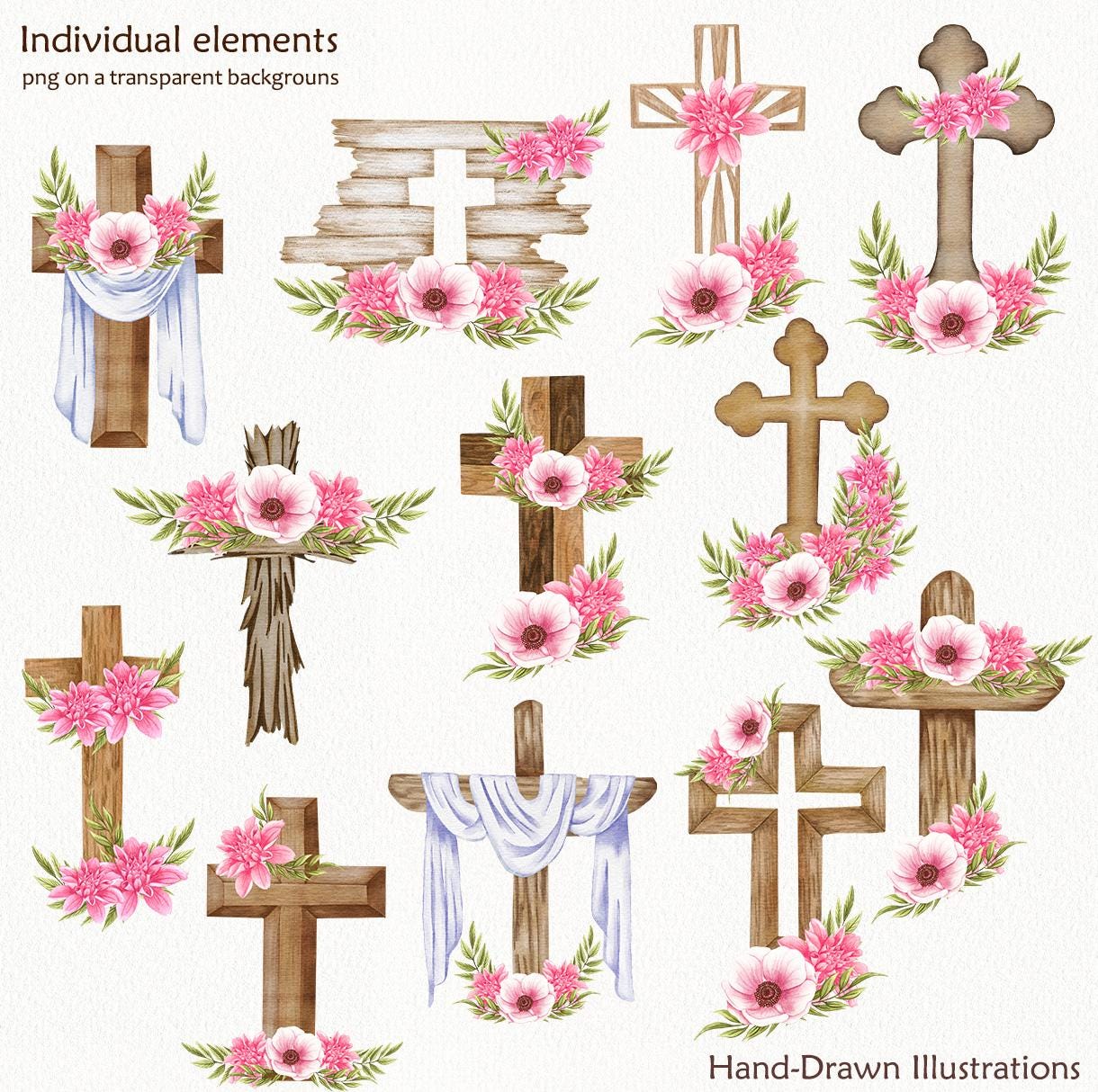 Cruces florales Clipart. Cruces de Pascua Clipart. Cruces florales de  acuarela PNG. Cruz de bautismo. Símbolo de Pascua. Cruces de acuarela  Clipart. Religioso - Etsy México, image size:1220x1214