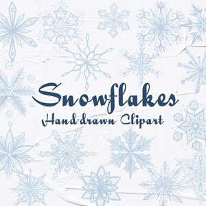 Clipart flocons de neige. Clipart de Noël. Aquarelle Snowfkake illustration, Décor du Nouvel An. Éléments de Noël. Saison d’hiver