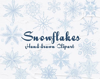 Fiocchi di neve Clipart. Clipart di Natale. Illustrazione ad acquerello Snowfkake, Decorazione di Capodanno. Elementi natalizi. Stagione invernale